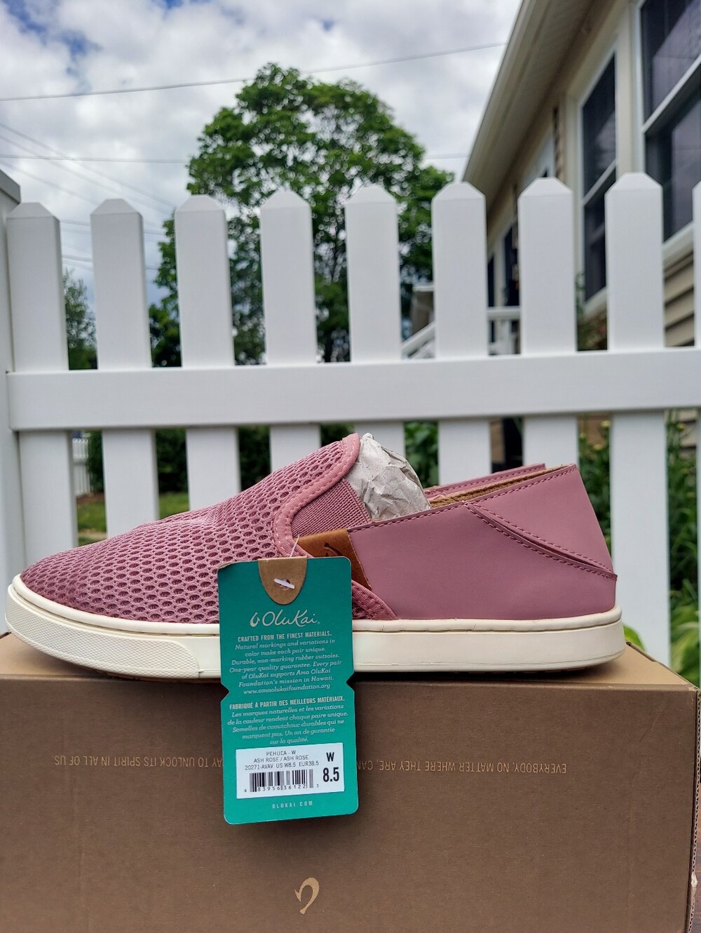 Olukai Pehuea Pink Slip-On Sneaker-Loafers Womens Size 8.5 NWT Nautical Travel